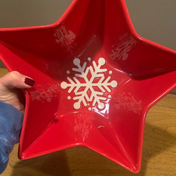 Snowflake Star Shaped Bowl, Excellent Condition, Perfect For Holidays - Picture 8 of 16